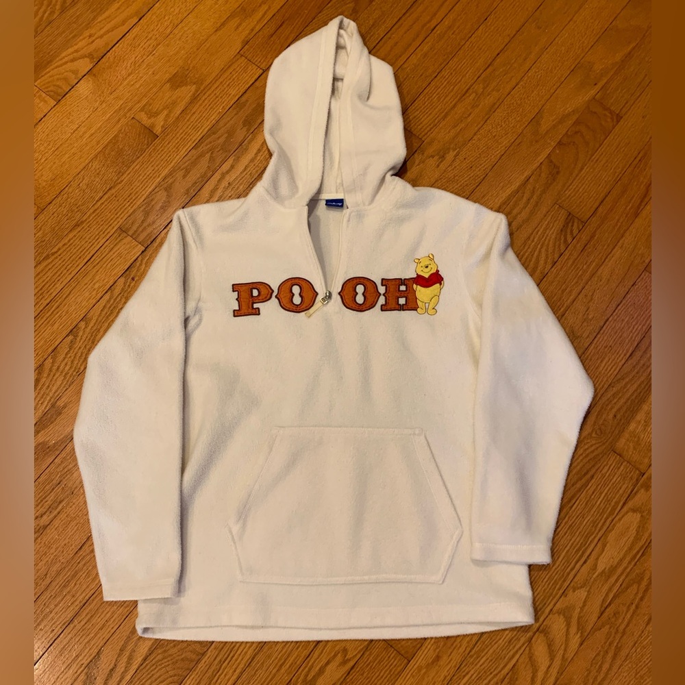 Vintage Y2K 2000s Disney Winnie the Pooh Fleece Pullover Hoodie Sweater